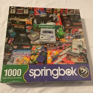 NISB Springbok 1000 Piece Gamers Trove Puzzle with Retro Gaming Theme